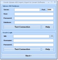 Oracle Sybase ASE Import, Export & Convert Softwar screenshot